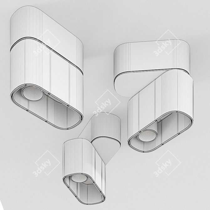 Sleek Metal Ceiling Spotlight 3D model image 3