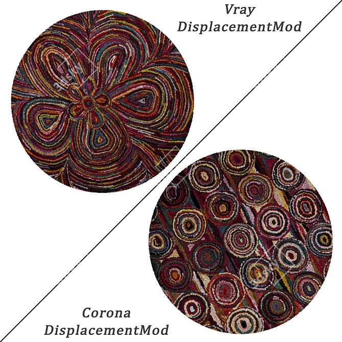 Versatile Round Carpets Set 3D model image 2