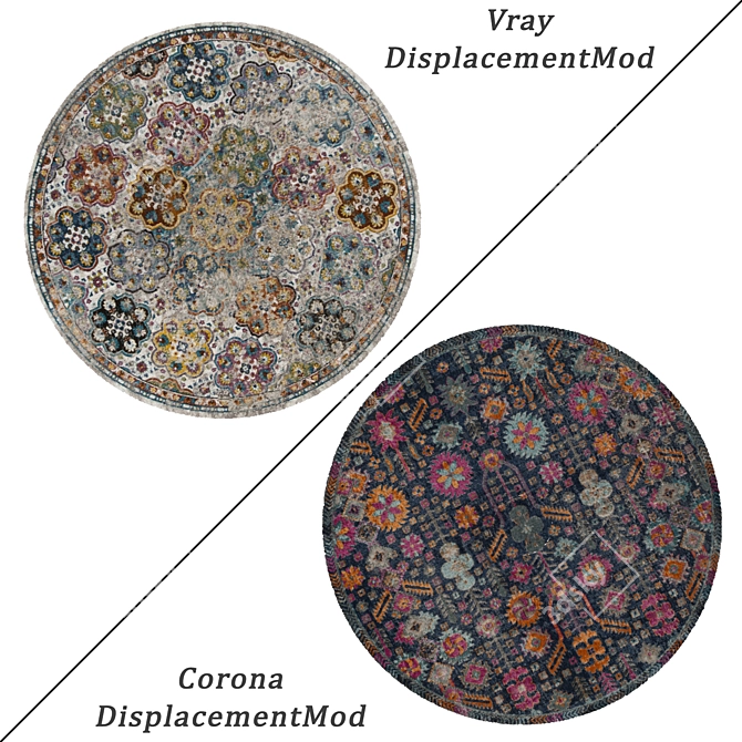 Modern Round Carpets Set 3D model image 2