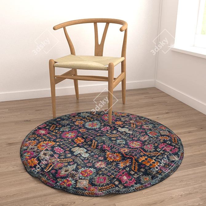 Modern Round Carpets Set 3D model image 4