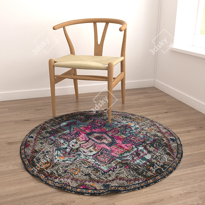 Round Carpets Set: Versatile and Realistic 3D model image 4