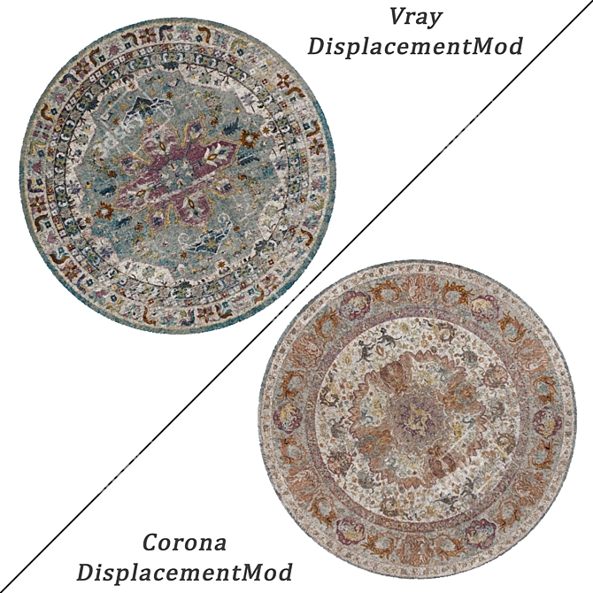 Versatile Round Carpets Set 16 3D model image 2