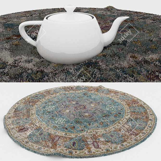 Versatile Round Carpets Set 16 3D model image 3