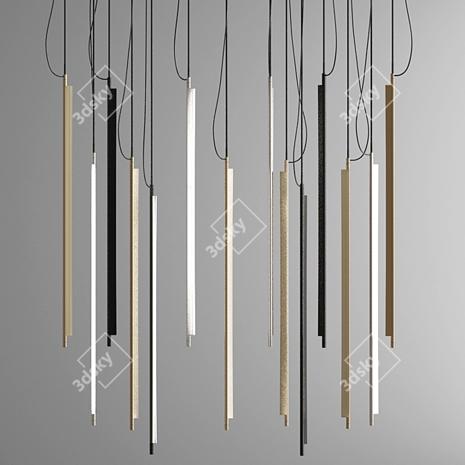 Sleek Luke Pendant Lights 3D model image 2