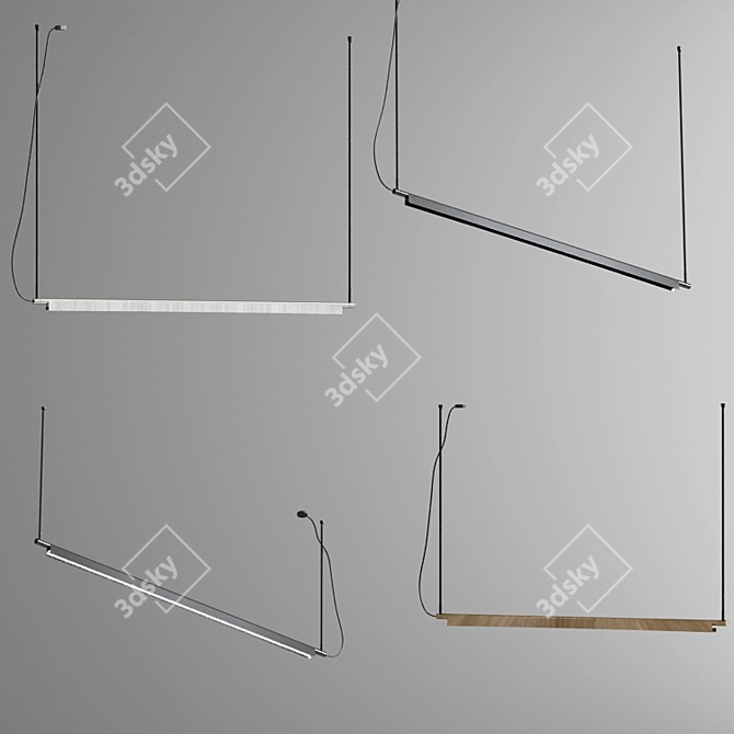 Sleek Luke Pendant Lights 3D model image 3