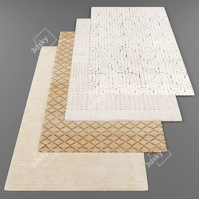 Modern Style Rugs Set 3D model image 1