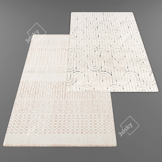 Modern Style Rugs Set 3D model image 2