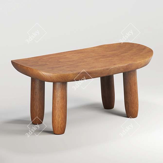 Zara Home Zen Bowed Stool 3D model image 1