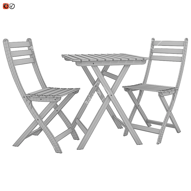 Outdoor Dining Set: Ikea ASKHOLMEN 3D model image 2