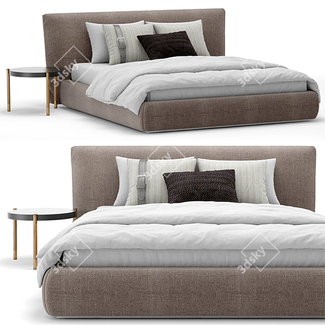 Luxury Bed Casanova, Meroni Colzani 3D model image 1