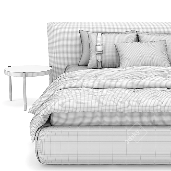 Luxury Bed Casanova, Meroni Colzani 3D model image 3