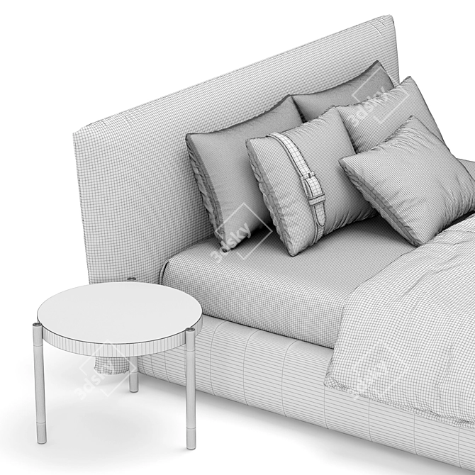 Luxury Bed Casanova, Meroni Colzani 3D model image 4