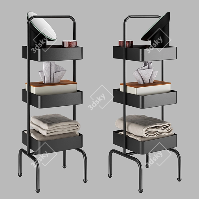 ZaraHome Metal and Wood Shelf 3D model image 1