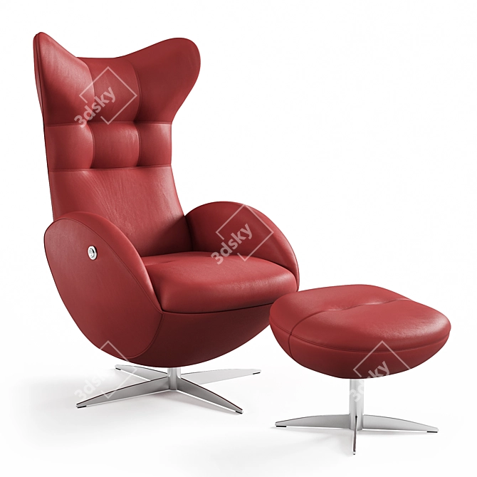 Cosmic Comfort Chair & Ottoman 3D model image 1