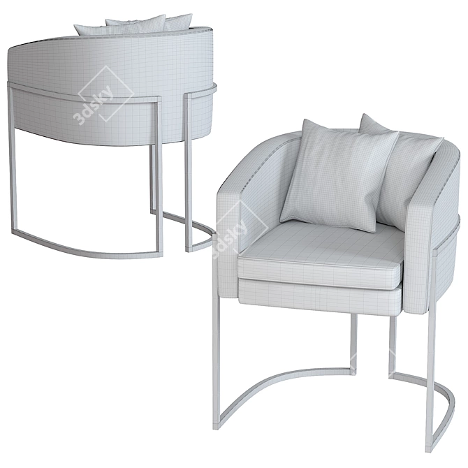 Elegant ArtDeco Armchair: timeless design 3D model image 3