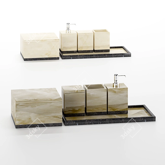 Elegant Hidalgo Armani Bathroom Set 3D model image 2