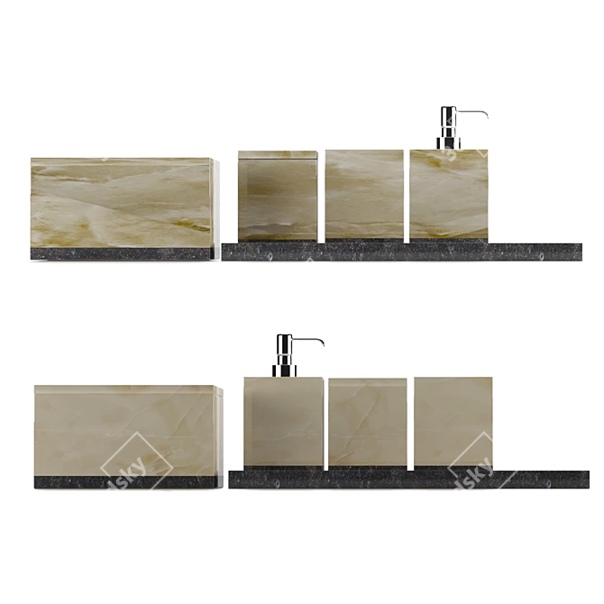 Elegant Hidalgo Armani Bathroom Set 3D model image 5