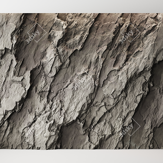 Seamless Rock Cliff Wall Texture 3D model image 1