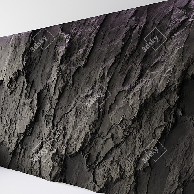Seamless Rock Cliff Wall Texture 3D model image 4