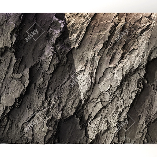 Seamless Rock Cliff Wall Texture 3D model image 6