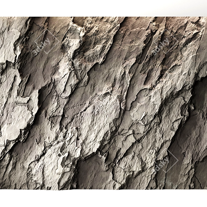 Seamless Rock Cliff Wall Texture 3D model image 11