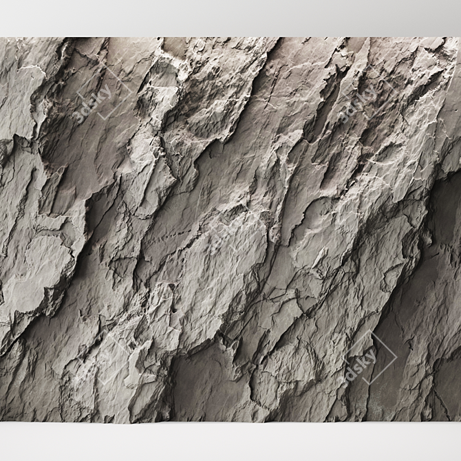 Seamless Rock Cliff Wall Texture 3D model image 12