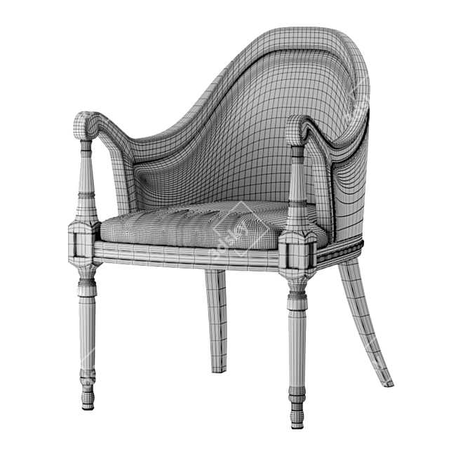 Royal Armchair: Luxurious, Stylish, and Comfortable 3D model image 5