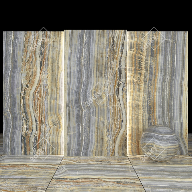 6-Texture Wave Port Onyx Slabs & Tiles 3D model image 2