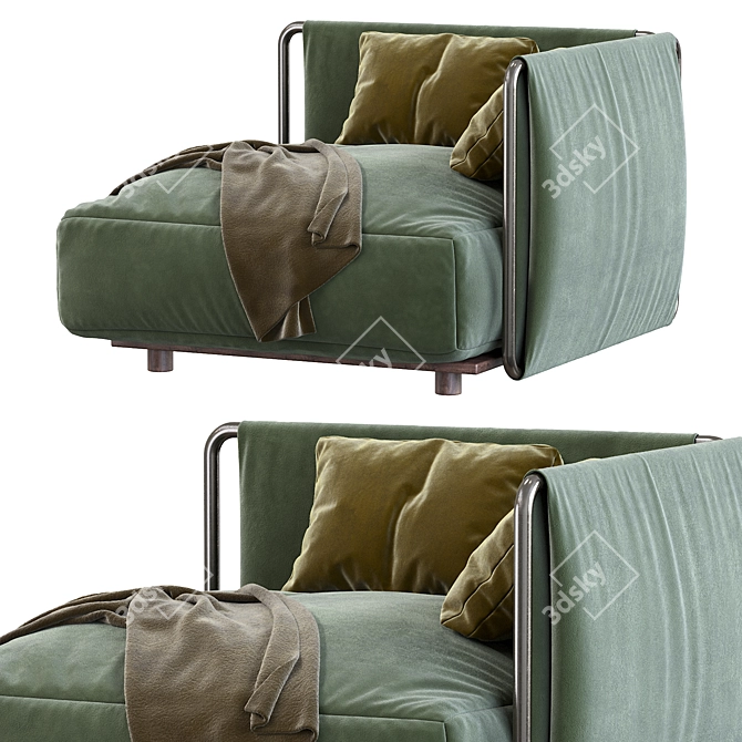 Edmond Designer Armchair: Sleek Comfort and Style 3D model image 2