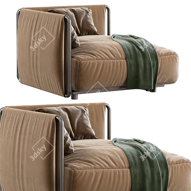 Edmond Designer Armchair: Sleek Comfort and Style 3D model image 3