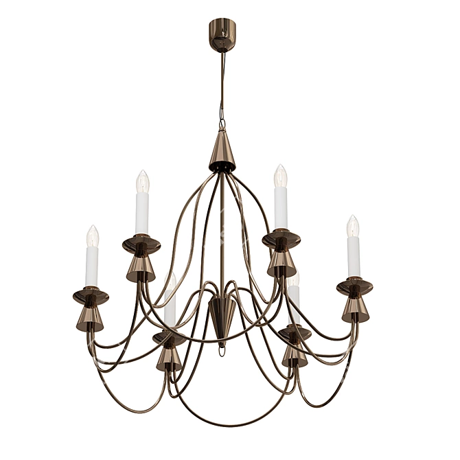 Elegant Bronze Chandelier 3D model image 1