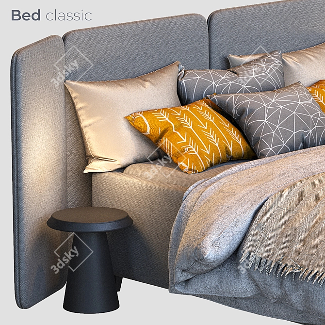 Elegant Slumber: Modern Bed 3D model image 2