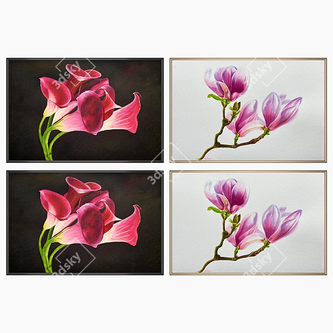 Elegant Wall Art Set 3D model image 2