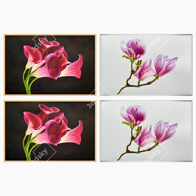 Elegant Wall Art Set 3D model image 3