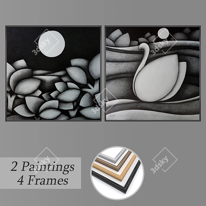 Elegant Wall Art Set 2885 3D model image 1