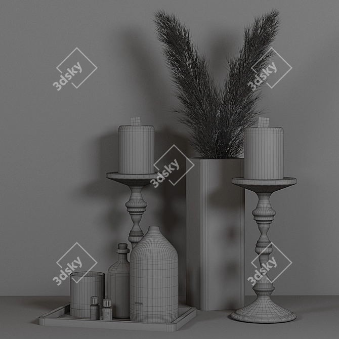 Elegant Decor Set for 3D Rendering 3D model image 2