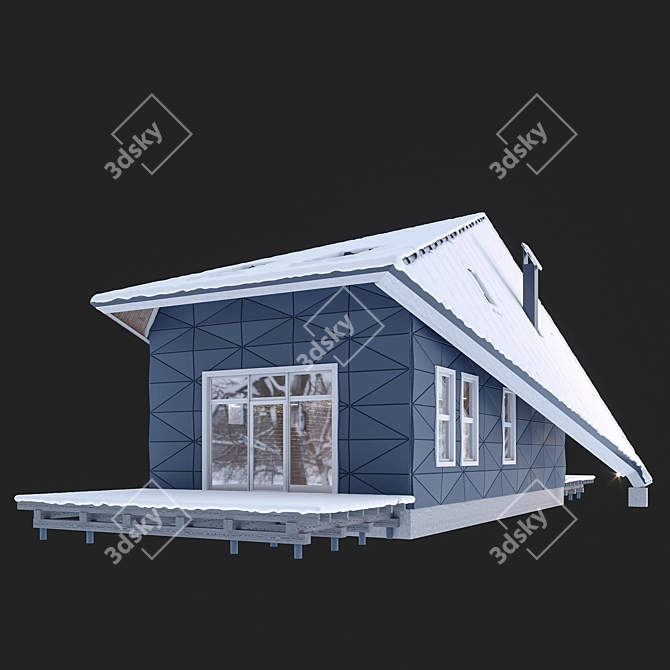 Cozy Forest Retreat: Winter House 3D model image 13