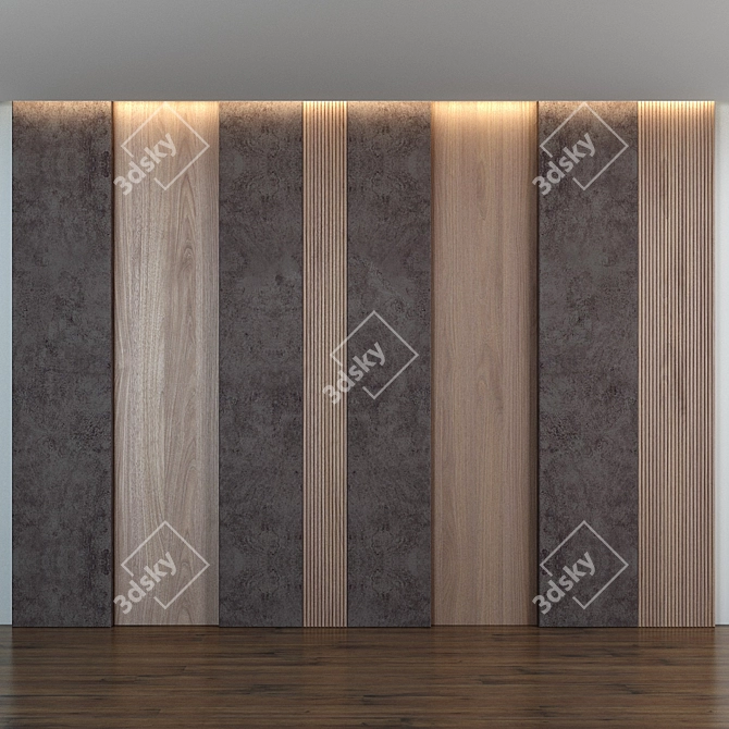 Modern Wood Wall Panel 10 3D model image 1