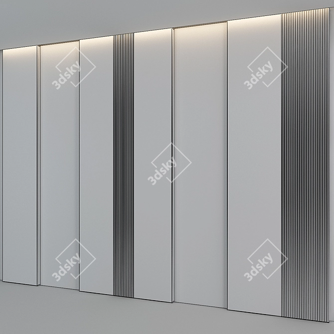 Modern Wood Wall Panel 10 3D model image 3