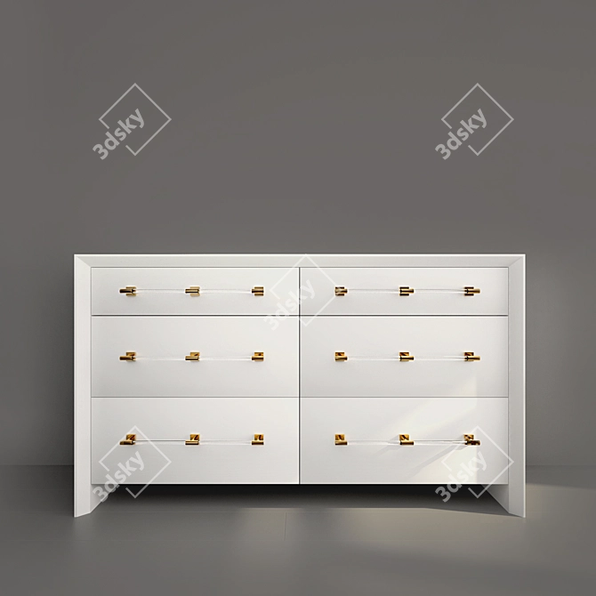 Anthropologie Merriton Three-Drawer Dresser Set - Elegant Storage Solution
Anthropologie Merriton Chest of Drawers - Stylish Space 3D model image 3