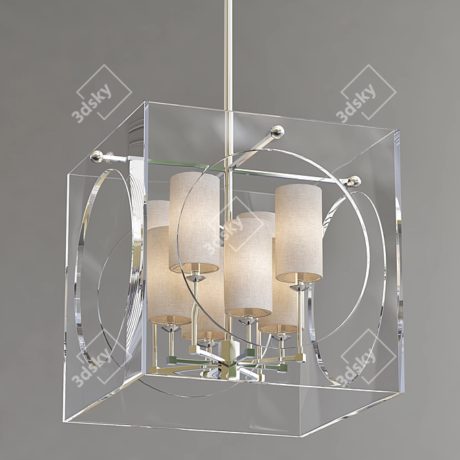 Modern Acrylic Cube Chandelier 3D model image 1