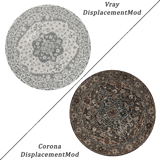 Versatile Round Carpets Set 3D model image 2