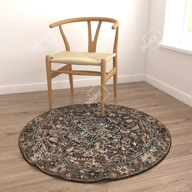 Versatile Round Carpets Set 3D model image 4