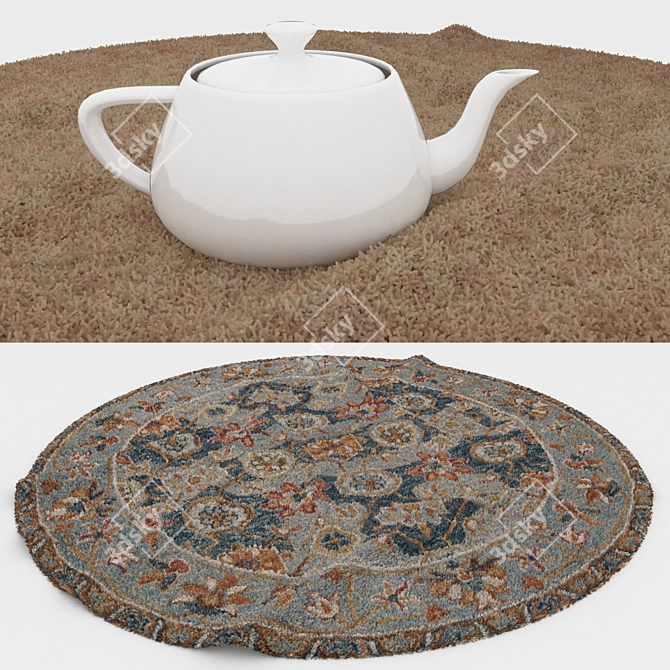 Title: Versatile Round Carpet Set 3D model image 3