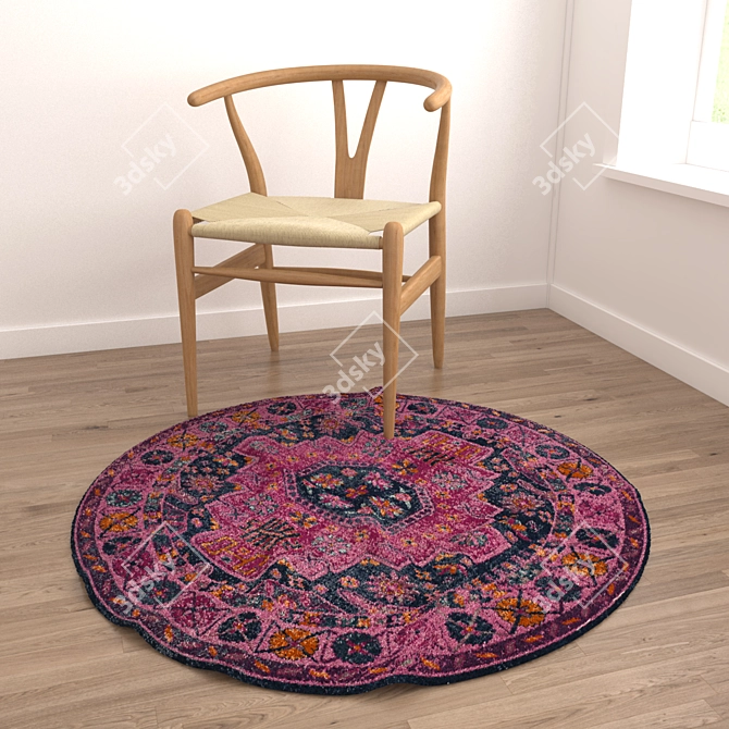 Round Carpets Set 21 - Versatile and DetailedRenders 3D model image 4