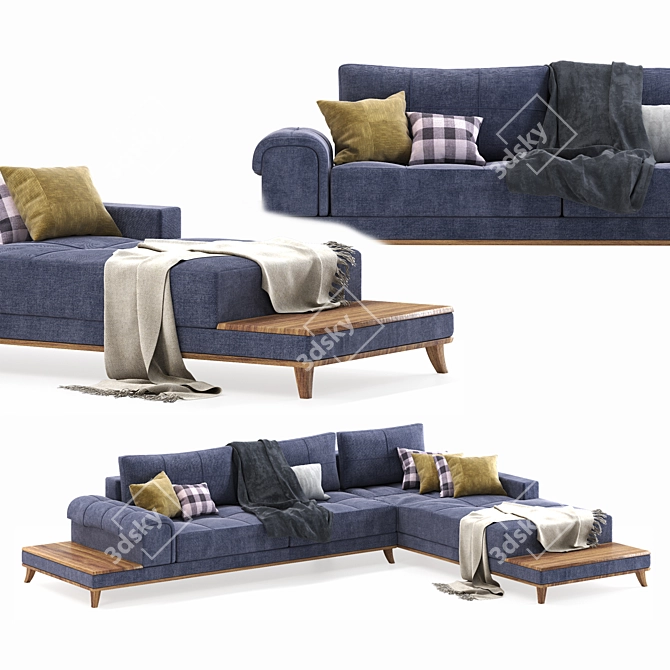 Bolivia Corner-Couch: Stylish Comfort for Any Space 3D model image 1