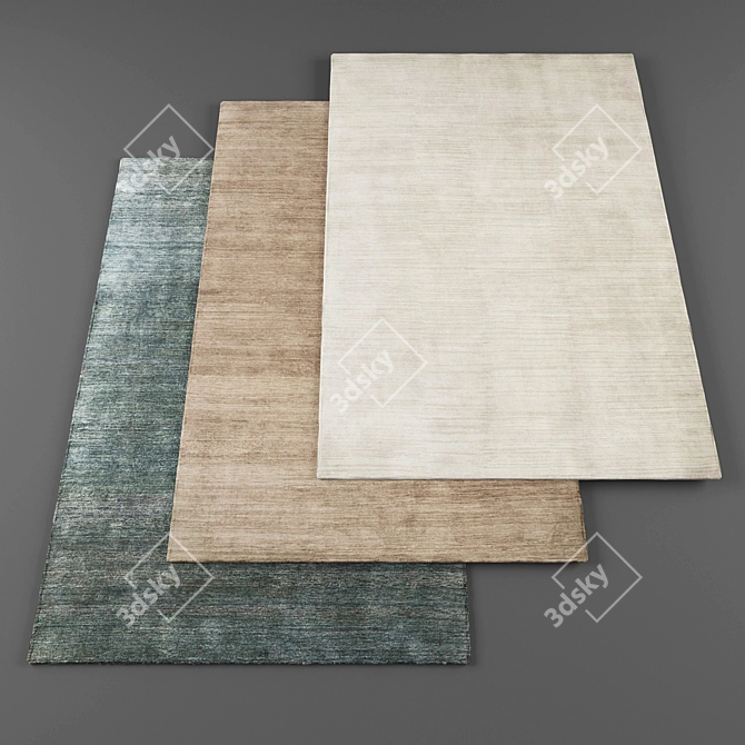 Modern Rugs Set: 5 Pieces of Stylish Carpets 3D model image 1