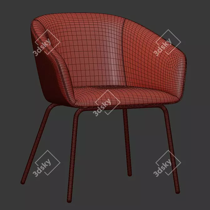 Modern Woood Sien Dining Chair 3D model image 4