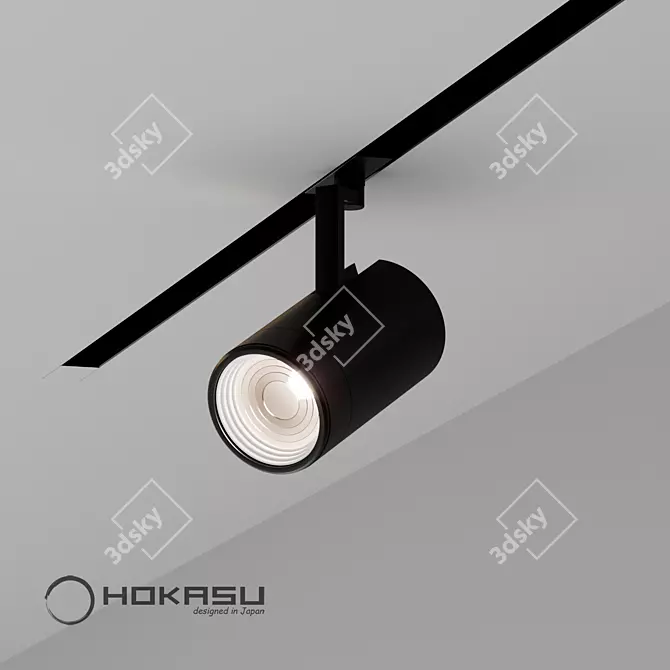 Sleek Tube Spotlight with Adjustable Magnetic Zoom 3D model image 1