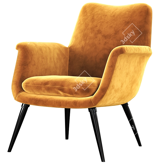 Contemporary Finley Lounge Chair 3D model image 6